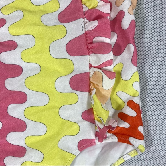 NWT Emilio Pucci Teen Girls Abstract Print Ruffle One Piece Swimsuit - Picture 15 of 17